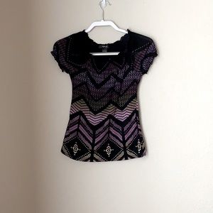 Black and purple blouse